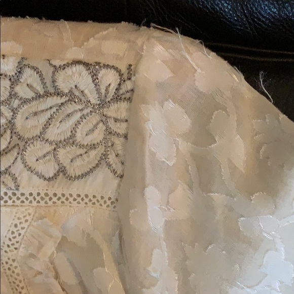 Embellished Anthropologie boho cotton blouse sz4 - Picture 10 of 10